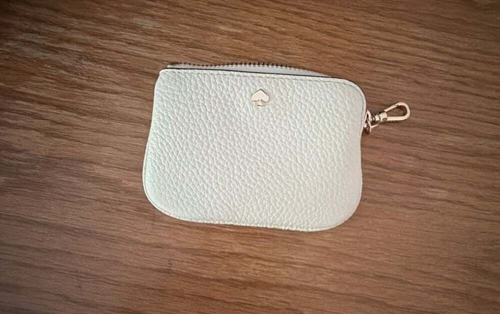 Kate Spade Pebbled Leather Zip Coin Purse White